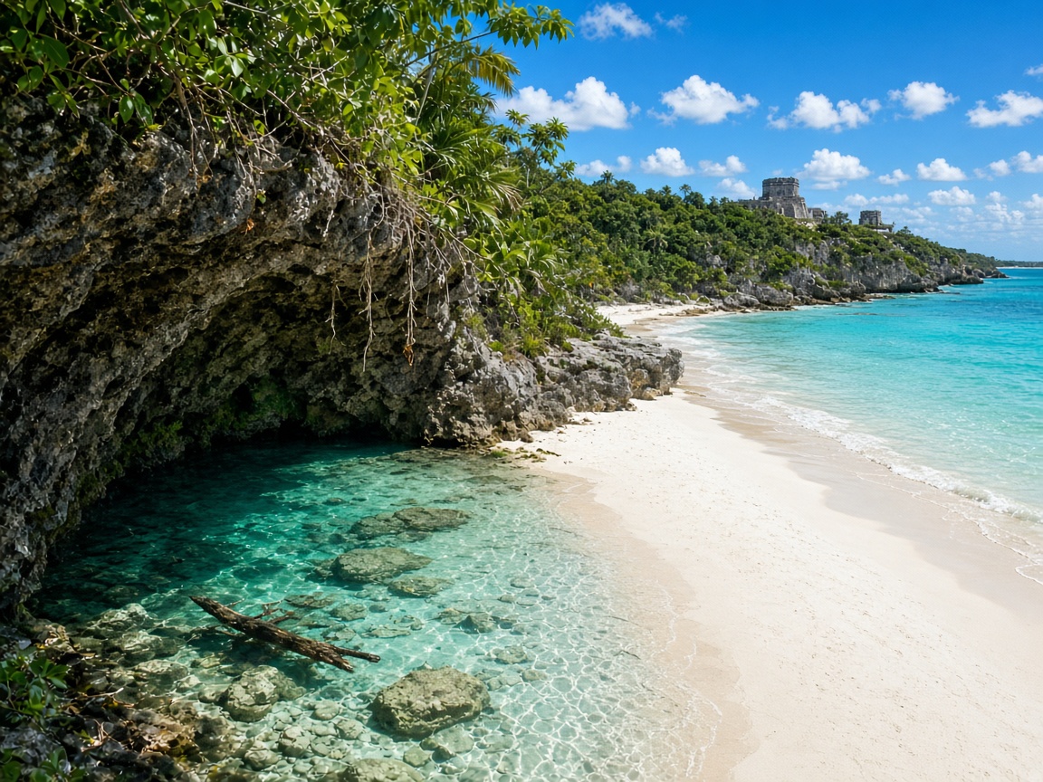 Turquoise water on Mexico's Riviera Maya